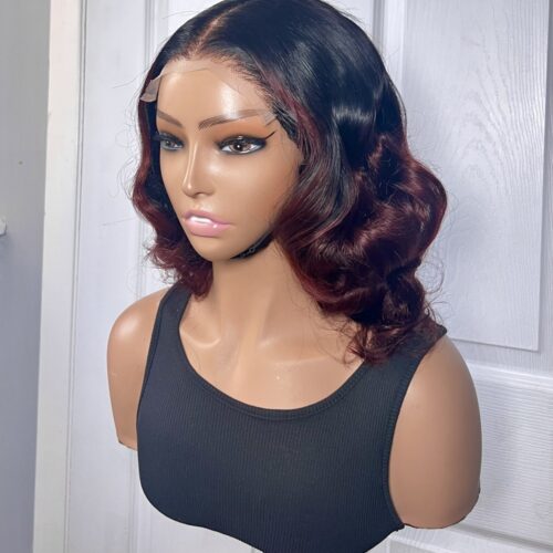 Berry Unit- Red Ombre Wavy Closure Wig
